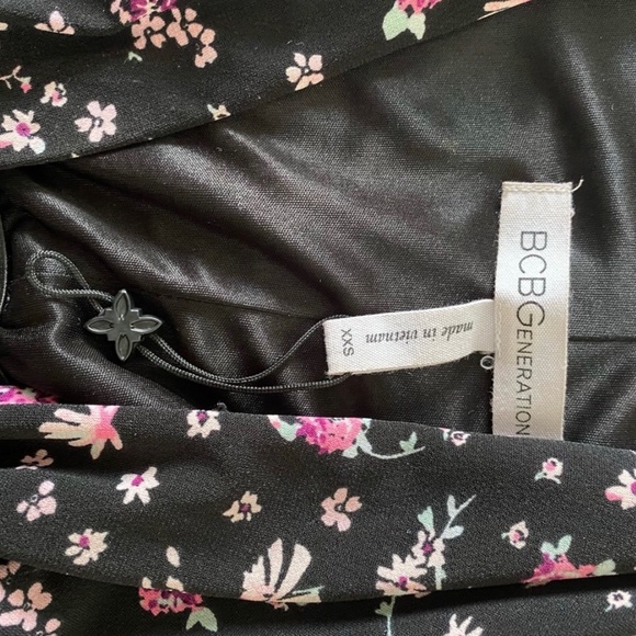 BCBGENERATION Sexy Low Cut Floral MIDI Dress XXS - Picture 5 of 7